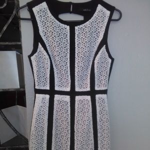 SEXY BLACK DRESS W/FRONTLACE OVERLAY